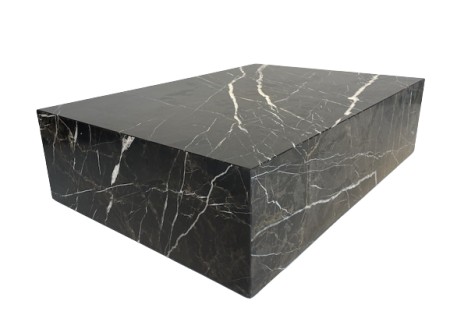 Luxery Sahara Noir Marmer Bloktafel Zwart Gepolijst Vierkant 115x80 