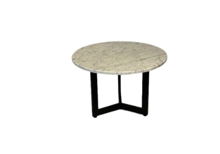 Luxery Bianco-Carrara Marmer Bijzettafel Wit Gepolijst Rond Onderstel-Driepoot 60x60