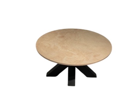 Luxery Rosa-Quarts Kwartsiet Salontafel Roze Gezoet Rond Onderstel-Koker-Matrix 80x80 cm